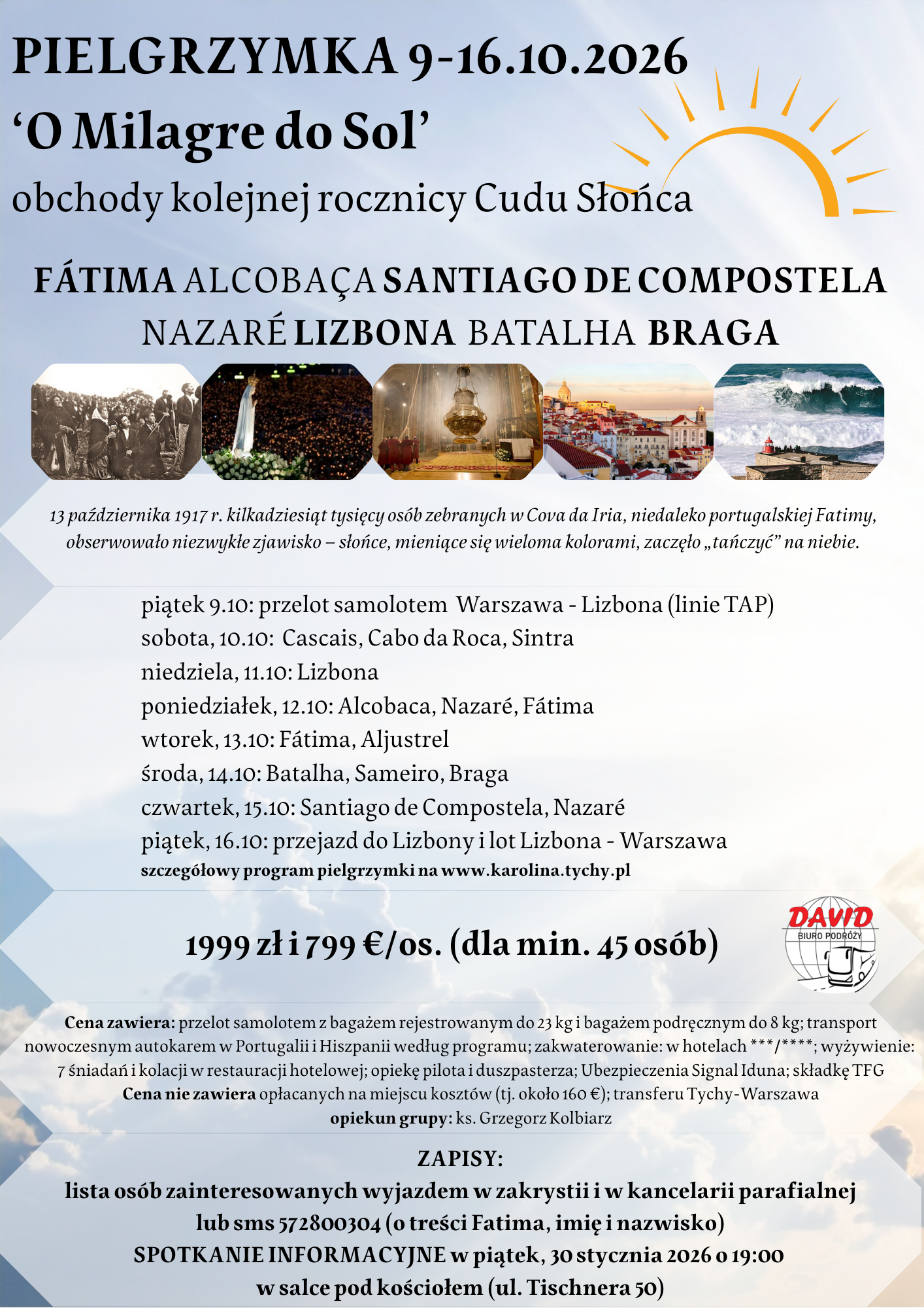 Pielgrzymka do Fátimy - 9-16.10.2026
